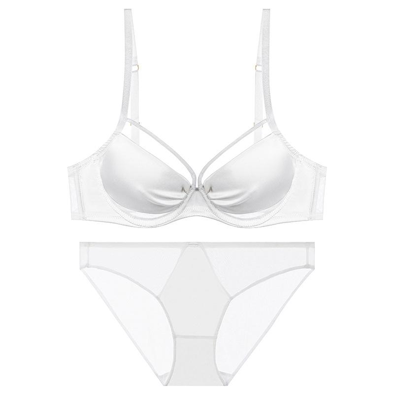 Summer sexy ultra-thin underwear women's French pure desire large breasts small large size underwear collection breast anti-sagging bra cover