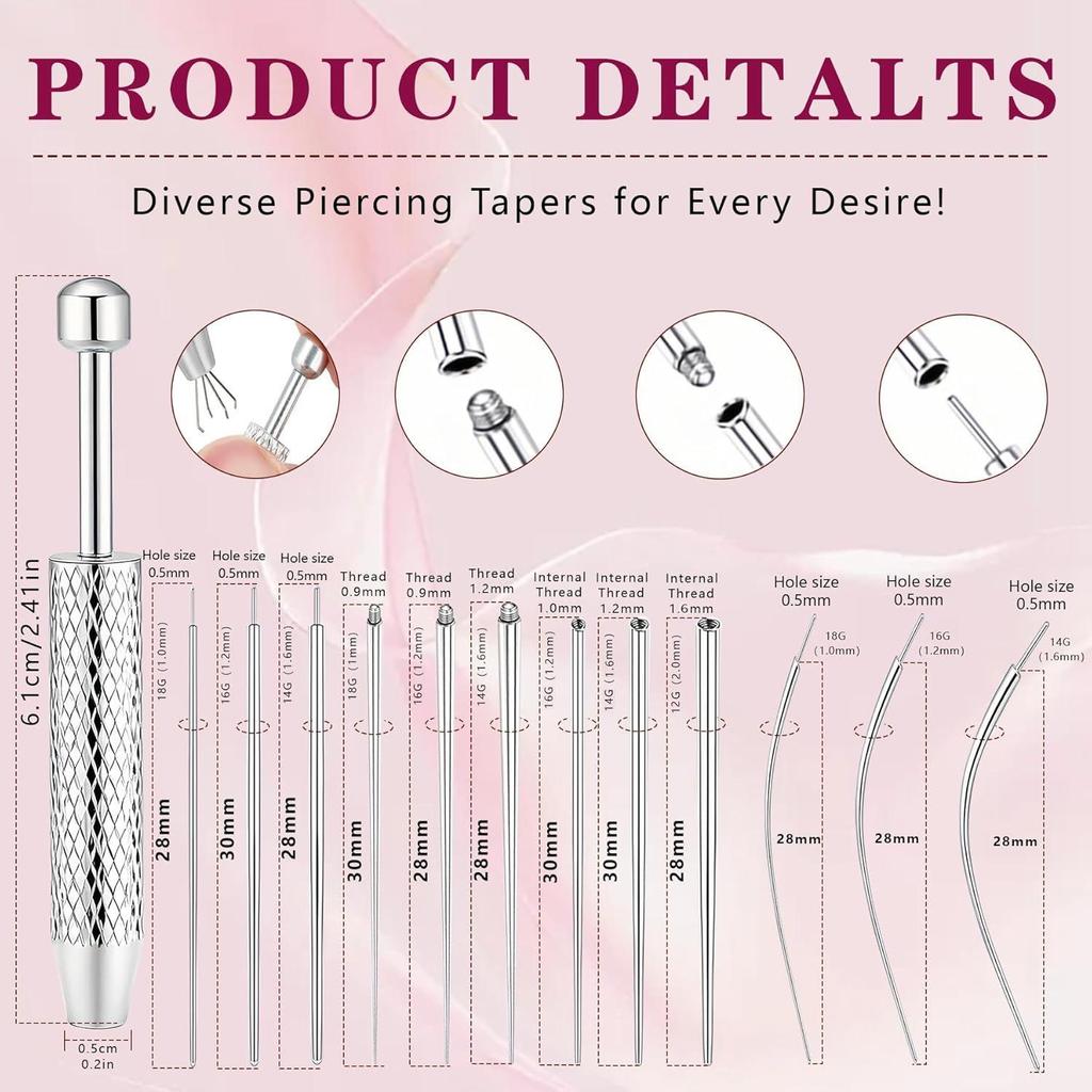 316 Stainless Steel Threaded Guide Pin for Piercing and DIY Tool