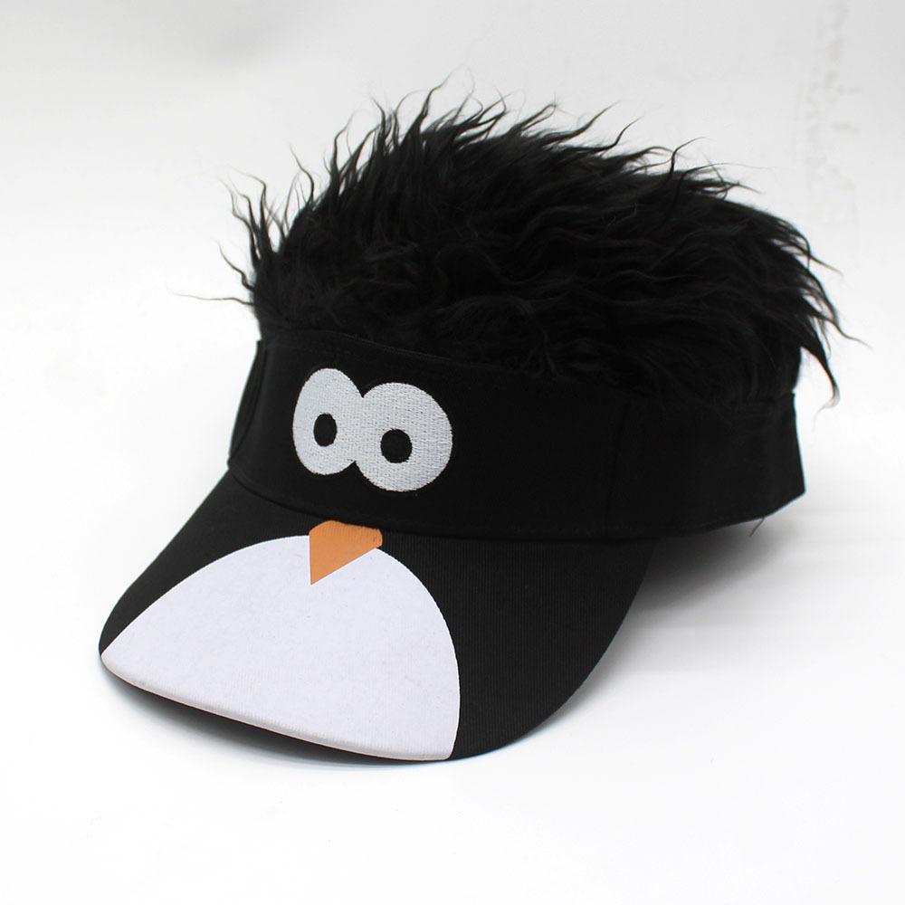 Cartoon funny personality versatile wig hat baseball cap holiday dress up travel duckbill hat