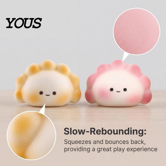 Kids Stress Relief Toy Dumpling Pinching Toy, Soft Elastic Fidget Reliever Portable Mini Ball, for Anxiety And Irritability Release Rebound
