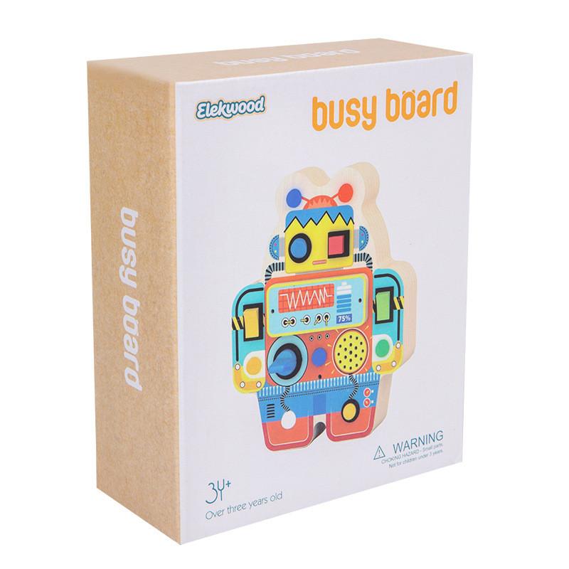 Wooden Robot Led Power Educational Toy For Baby Early Learning And Development
