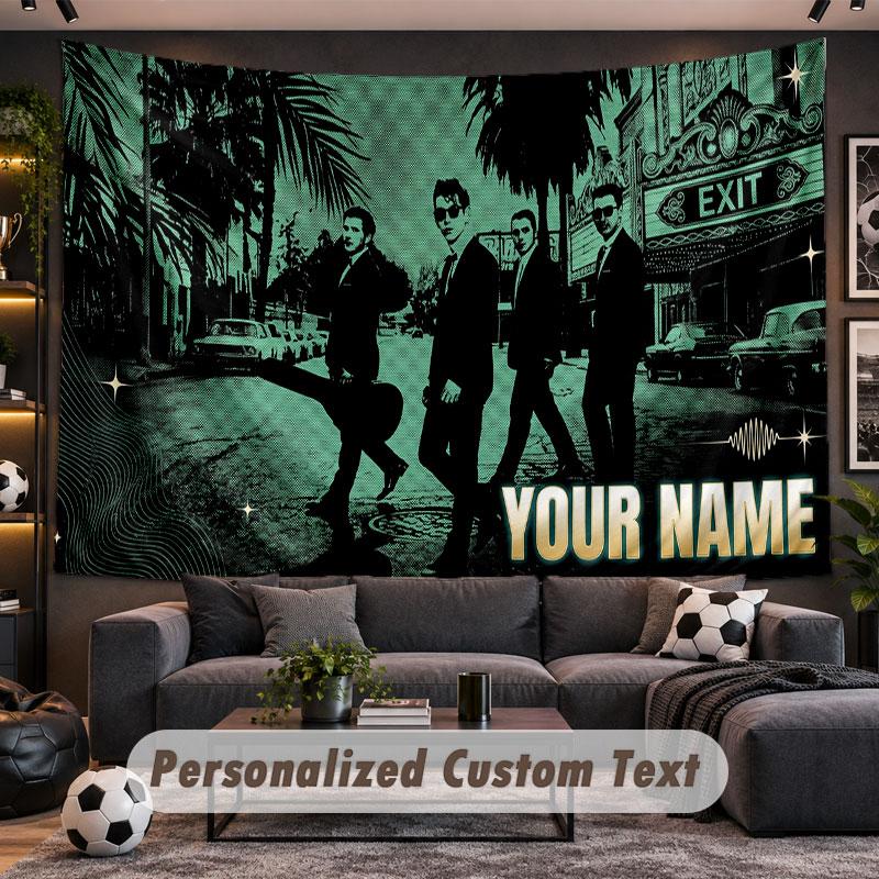 Wall Hanging Tapestry Custom NameArctic Monkeys Pattern Personalized Printed Fabric Wall Decor