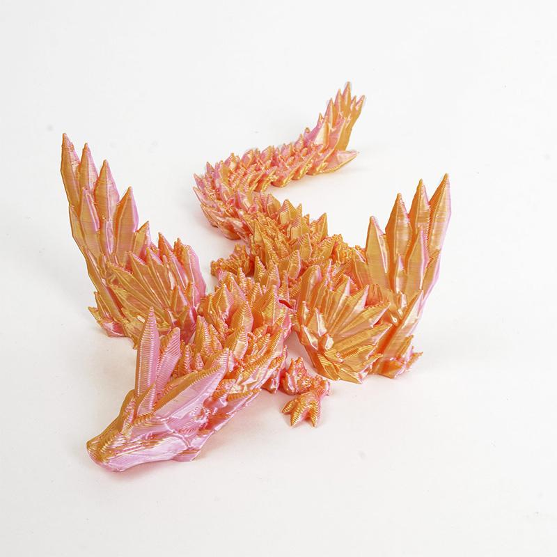 Creative 3D Printed Dragon Ornaments Flexible Articulated Gradient Color Dragon Crafts Children'S Toy Sets Gifts Desktop Decoration