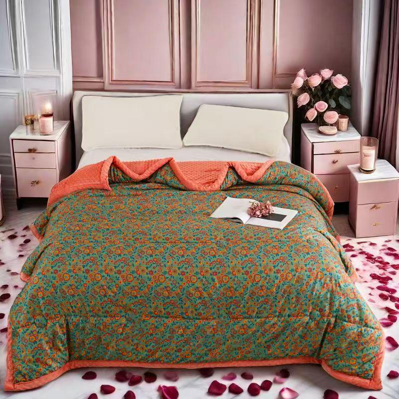 Popular Class A Bean Velvet 3D Massage Quilt – Four Seasons, Lightweight, and Warm for Home or Dormitory Use