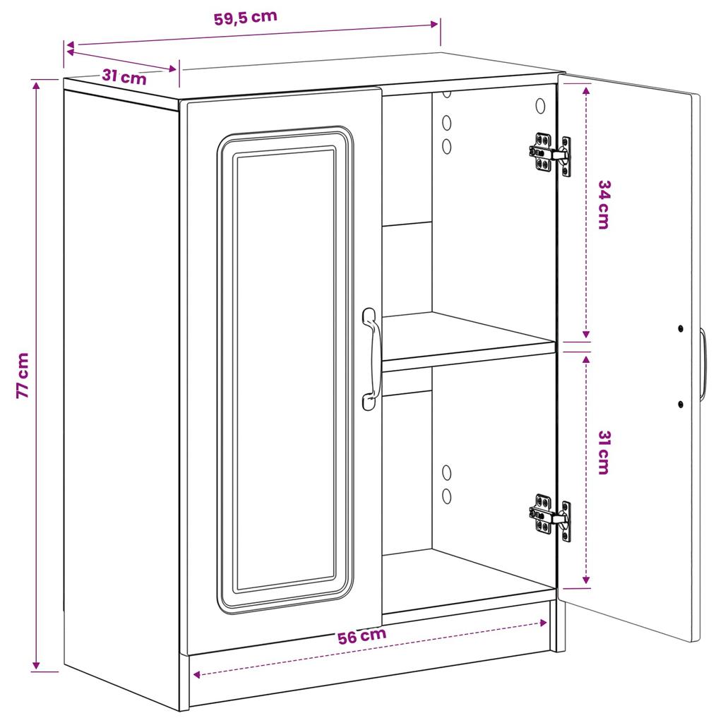 Bathroom Storage Cabinet UTRECHT White 59.5 x 31 x 77 cm