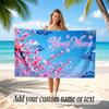 Floral Garden Theme Soft Beach Towel Personalized Custom Name Text Towel Portable for Beach Pool Travel