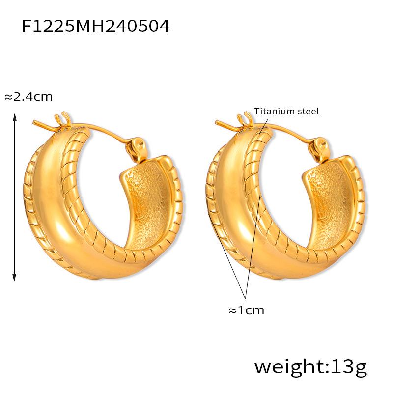 Gold Plated Geometric Titanium Steel Earrings - Elegant Cool Style for Women