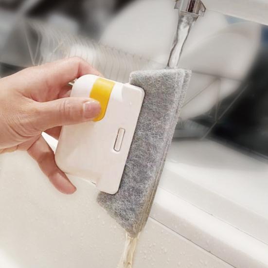 Fensterprofilreiniger Doppelseitig Türnuten Autoentlüftungsbürste mit abnehmbarem Schwamm Hausfensterreinigung Zubehör