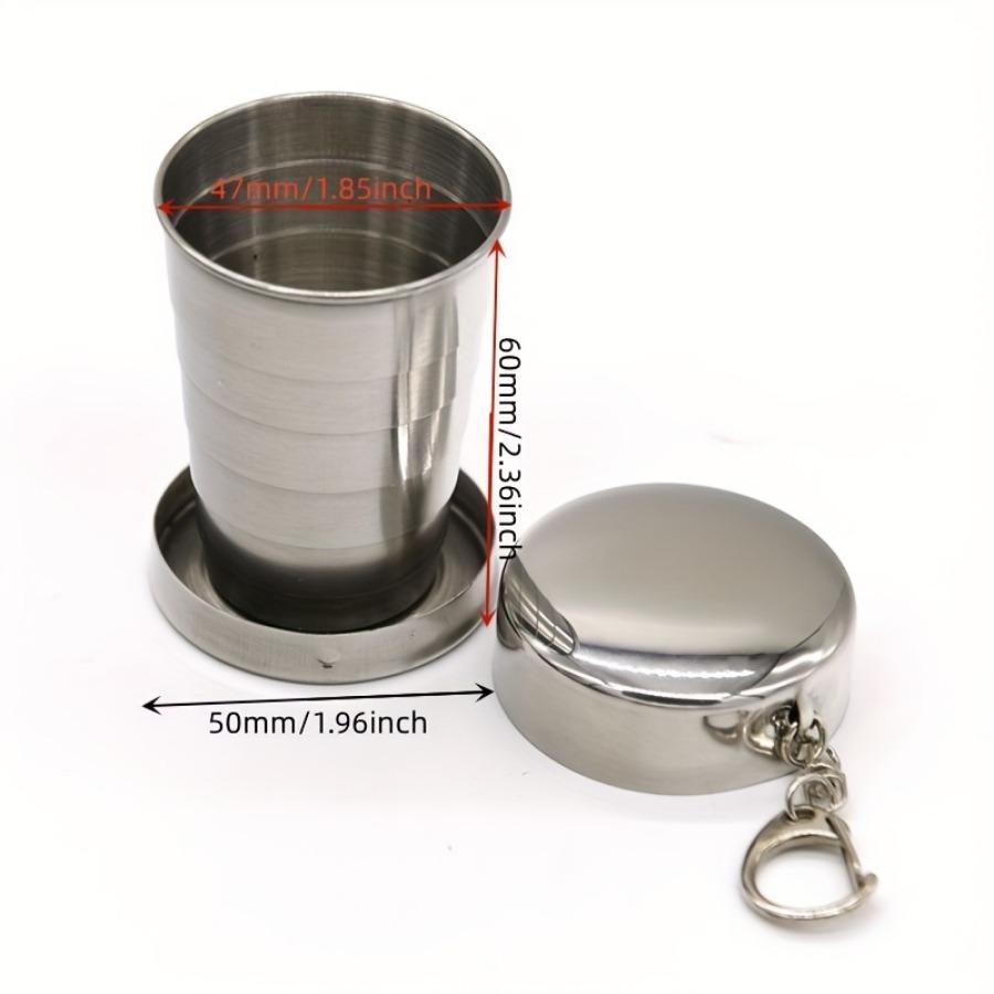 75ML Stainless Steel Folding Cup Camping Cookware Telescopic Cup Tea Set Camping Utensils Folding Cup