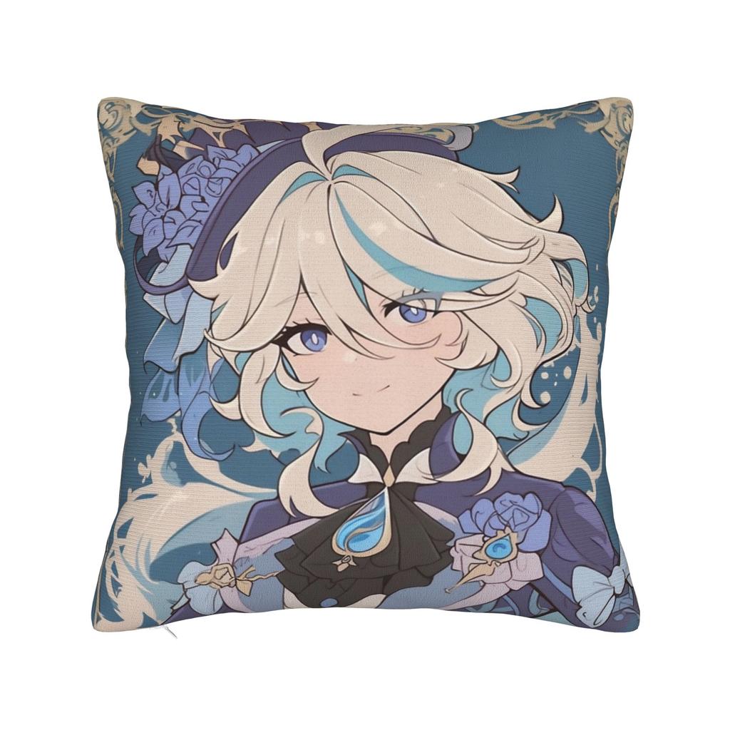 Genshin Impact Furina Pillowcase Soft Polyester Cushion Cover Decor  Pillow Case Cover Home Drop Shipping 18"