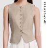 ELLASSAY Women's Linen Blend V-Neck Vest