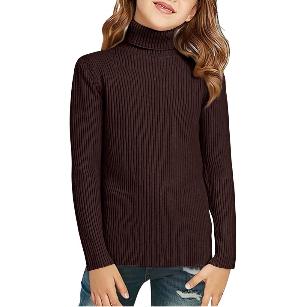 Children's Fashionable Casual Fleece Turtleneck Long-sleeved Top