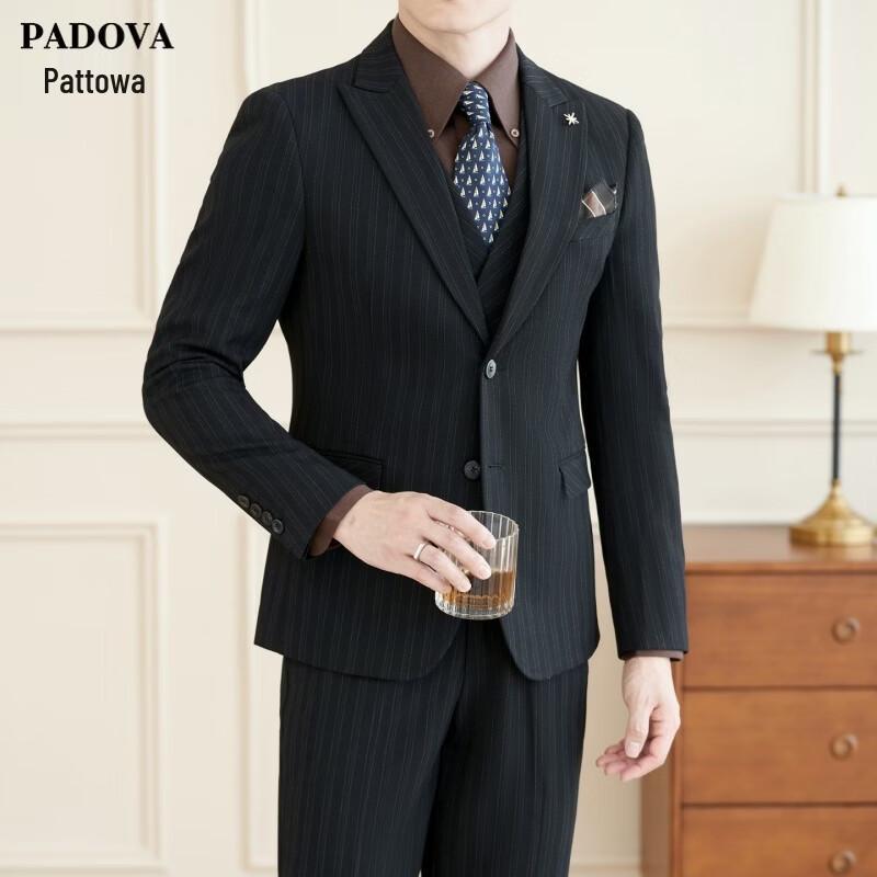Patova Men s Slim Fit Striped 3-Piece Suit 38