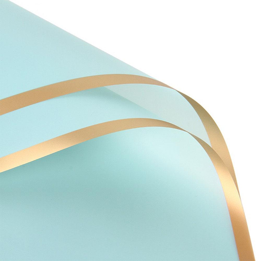 10 Sheet Gold Edge Floral Wrapping Paper Waterproof Bouquet Wrap Florist Supplies Fresh Flower Packaging Papers DIY For Gift Box