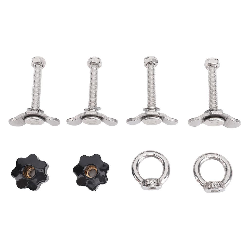 L Track Double Lug Threaded Stud Nut Fitting Kit M8x60mm Sturdy Stainless Steel for Truck Bed Trailer Cargo Control