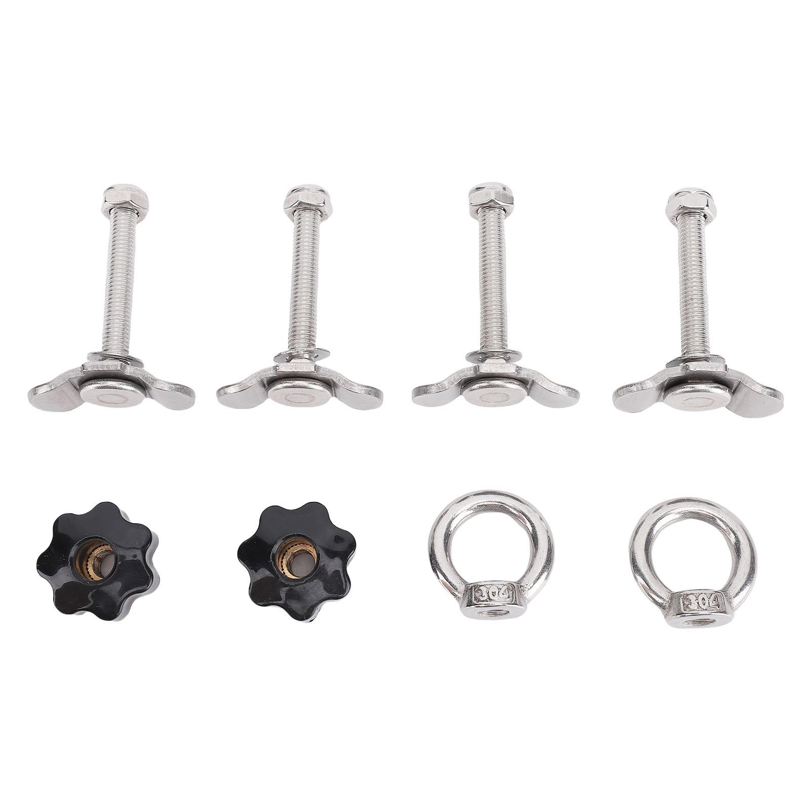 

L Track Double Lug Threaded Stud Nut Fitting Kit M8x60mm Sturdy Stainless Steel for Truck Bed Trailer Cargo Control Pickup RV AT