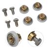 4Pcs Shower Room Pulley Bathroom Sliding Glass Door Wheels Nylon Copper Roller Replacement Shower Door Rollers Set
