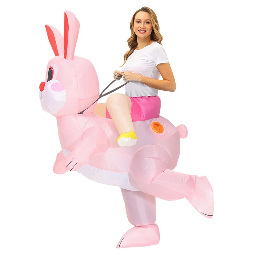 Kids Bunny Inflatable Costume Adult Rabbit Anime Mascot Performance Clothes Halloween Party Carnival Easter Cosplay Costumes