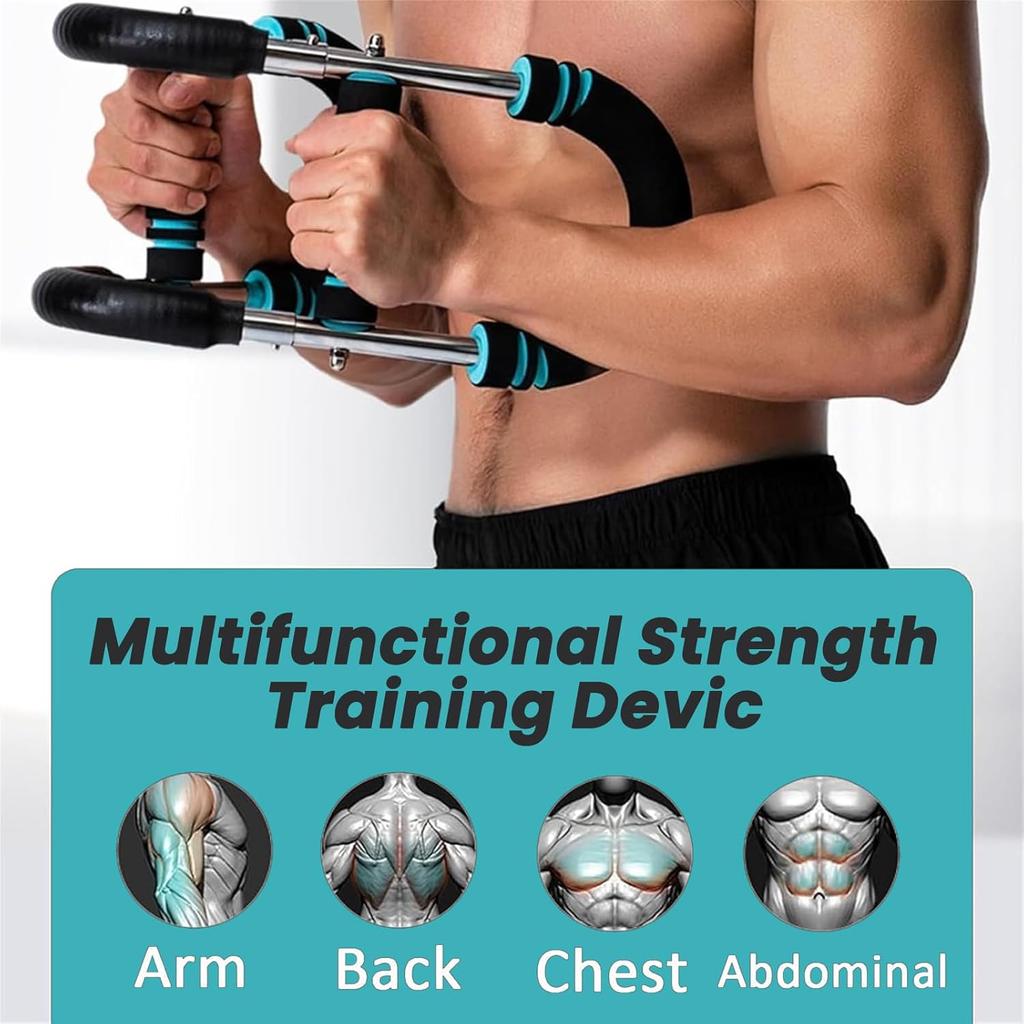 Three-Speed Adjustable U-Shaped Arm Exerciser With Foam Handle Spring Workout Bar Forearm Triceps Chest Expander Portable Fitness Equipment