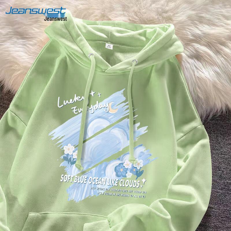 Jeanswest American Style Oversize Bedrucktes Kapuzensweatshirt