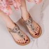 fashion 2024 Summer New Product Elastic Band Water Diamond Breathable Lightweight and Comfortable Large Size Women's Sandals