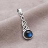 Natural Labradorite 10mm Round Gemstone Celtic Knot Triquetra Pendant 925 Sterling Silver Pendant For Women & Girls