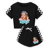 5530 Kids Girls Nastya Print Short Sleeves T-Shirt Shorts Pants Sport Clothes Set