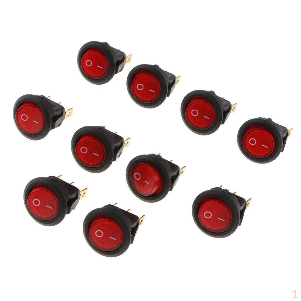 Round Illuminated Rocker Switch,LED Car Lights, Action,12V 20A