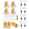 8 Set Heart Shaped Wine Stoppers Bulk Wedding Party Favors Love Design Beverage Bottle Stoppers With Sheer Bags, Labels