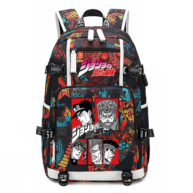 Stampa di JoJo's Bizarre Adventure Zaino Scolastico Studentesco Grande Capacità Casual Daypack per Adolescenti Bambini Scuola Viaggio