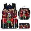 Zaino Stampa Stella del Calcio Tre Pezzi Zaino Scolastico per Bambini, Zaino per Studenti delle Scuole Primarie e Secondarie, Astuccio