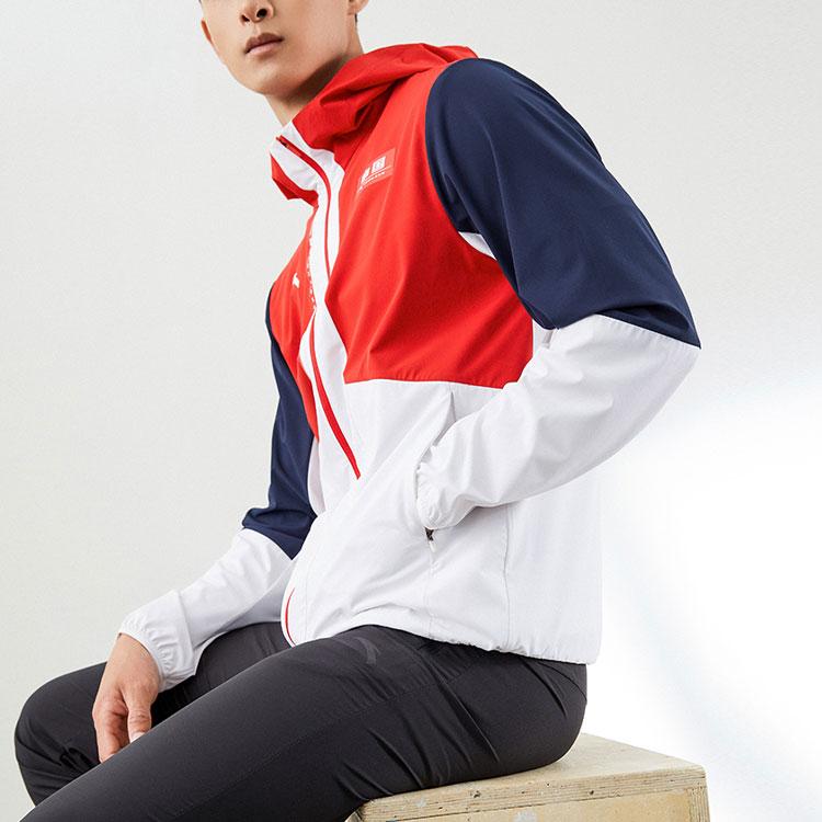 Anta Training Series SS22 Color Block Logo Sports Jacket Men Jacket Classic-Red 152227611-1