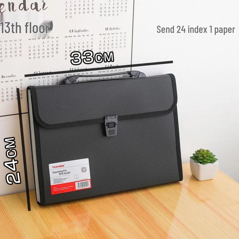 13-Pocket Accordion File Bag: Student Test Papers, Office Documents, Multi-Layer Large Capacity Storage