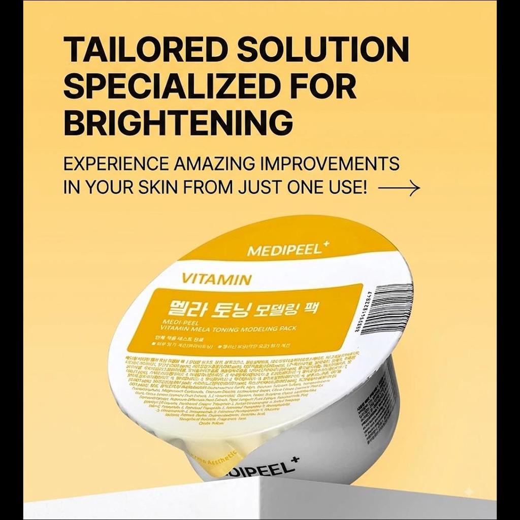 MEDI-PEEL Vitamin Mela Toning Modeling Pack 28g | Brightening Peel-Off Rubber Mask, K-Beauty