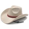 eBay Suede Western Cowboy Hair Men and Women Couple Big Eaves Hat Curled Felt Top Hat