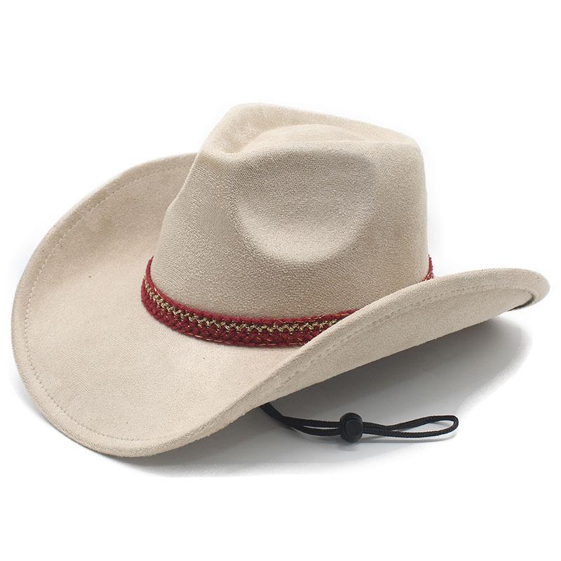 eBay Suede Western Cowboy Hair Men and Women Couple Big Eaves Hat Curled Felt Top Hat