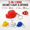 Helmet Shaped Keychain Pendant With LED Light Portable Beer Opener Beer Bottle Opener  Bar Party