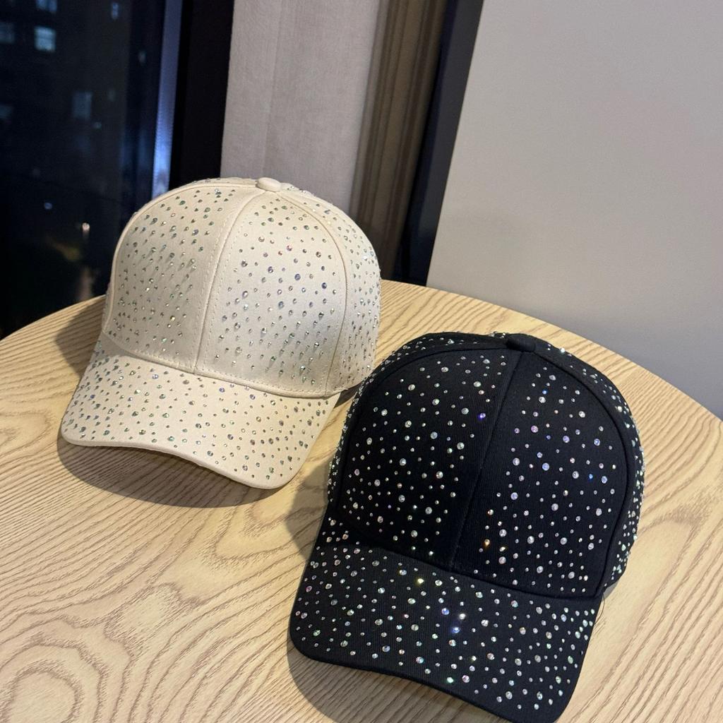 Korean-style Rhinestone Hat for Women, Trendy and Versatile, Full of Rhinestones, Baseball Cap for Women, Suitable for Spring and Autumn Outings,