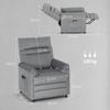 Recliner Chair, TV Armchair with Reclining Function, Lumbar Heating, 2 Remote Controls, USB Port, Quiet Motor, Grey