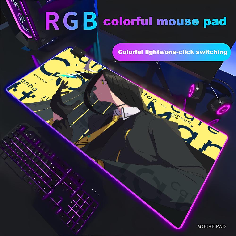 

Manhattan Cafe Uma Musume Pretty Derby Коврик для мыши RGB Игровой коврик для мыши HD Игровой Большой светодиодная подсветка XXL Компьютерный коврик Нескользящий RGB600x300x3mm