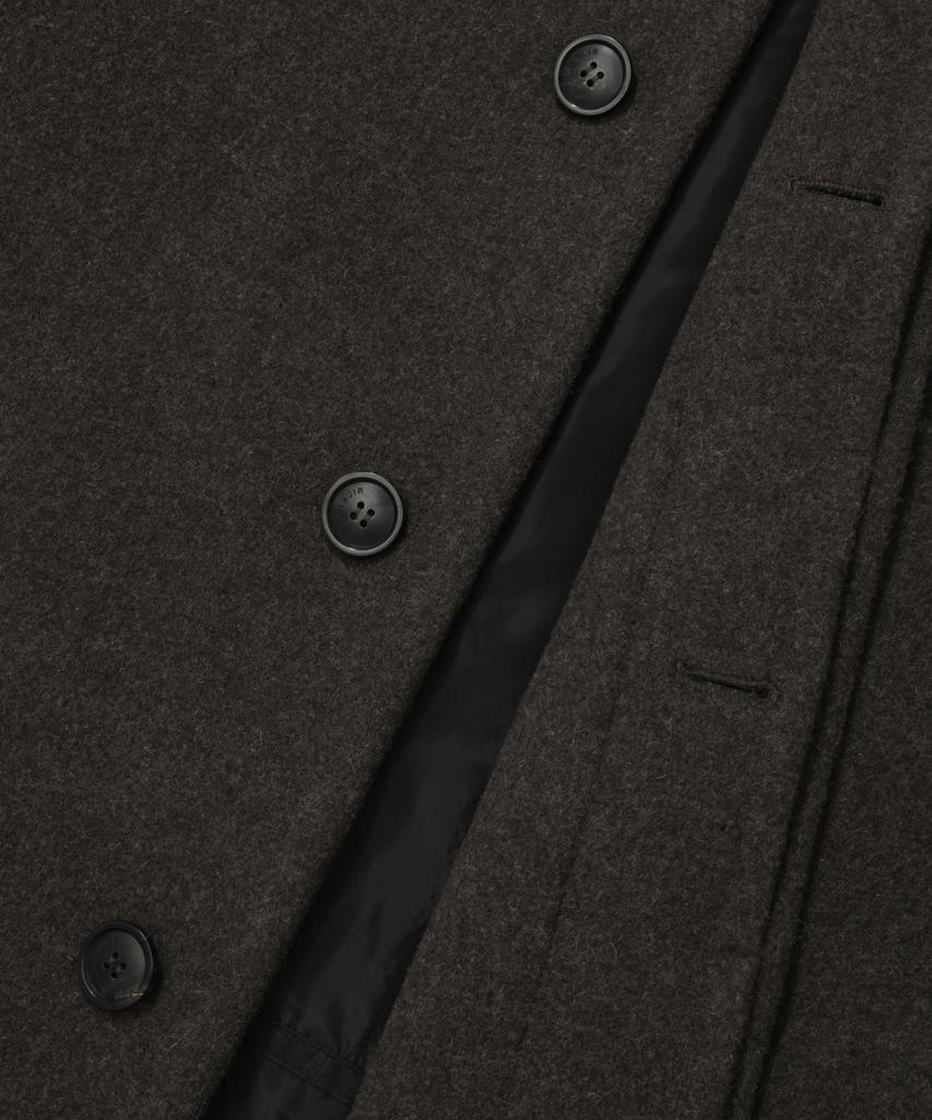 KIIMUIR [Drape Wool] Cashmere Blend Semi-Overfit Balmacaan Coat_Brown