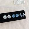 Sweet Blue Floral Enamel Stud Earrings – Korean Style Fashion for Women