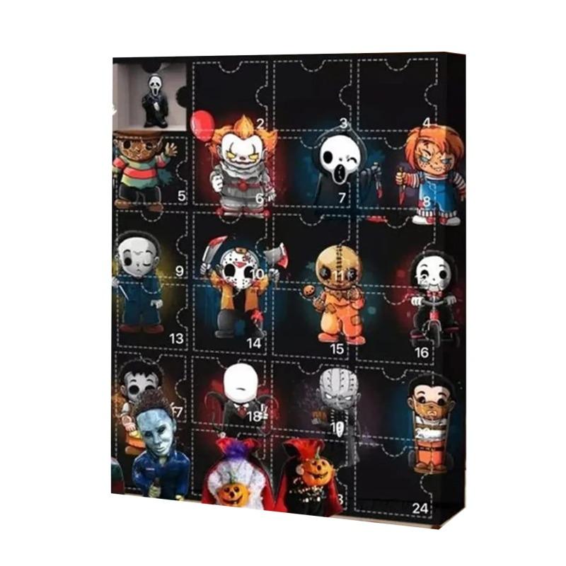 Halloween Advent Calendar 2025, 24 Day Halloween Countdown Calendar, Mini Dolls Collectible Horror Figures Gift for Kids Teen Adults