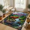 Deer Theme Crystal Velvet Rug Personalized Custom Name Text Soft Floor Mat Home Decor