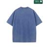 Fashion Trend Pattern Print Men'S Street Style Distressed Washed T-Shirt | Crew Neck, Short Sleeve, Loose Fit, for Daily Leisure, Outdoor Sports