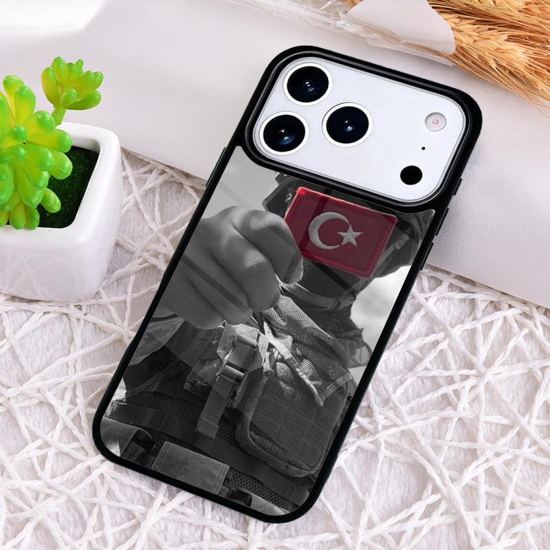 Turkey Flag Soldier Shockproof Phone Case for iPhone 17 Air 16e 15 11 12 14 13 Pro Max Cover Coque