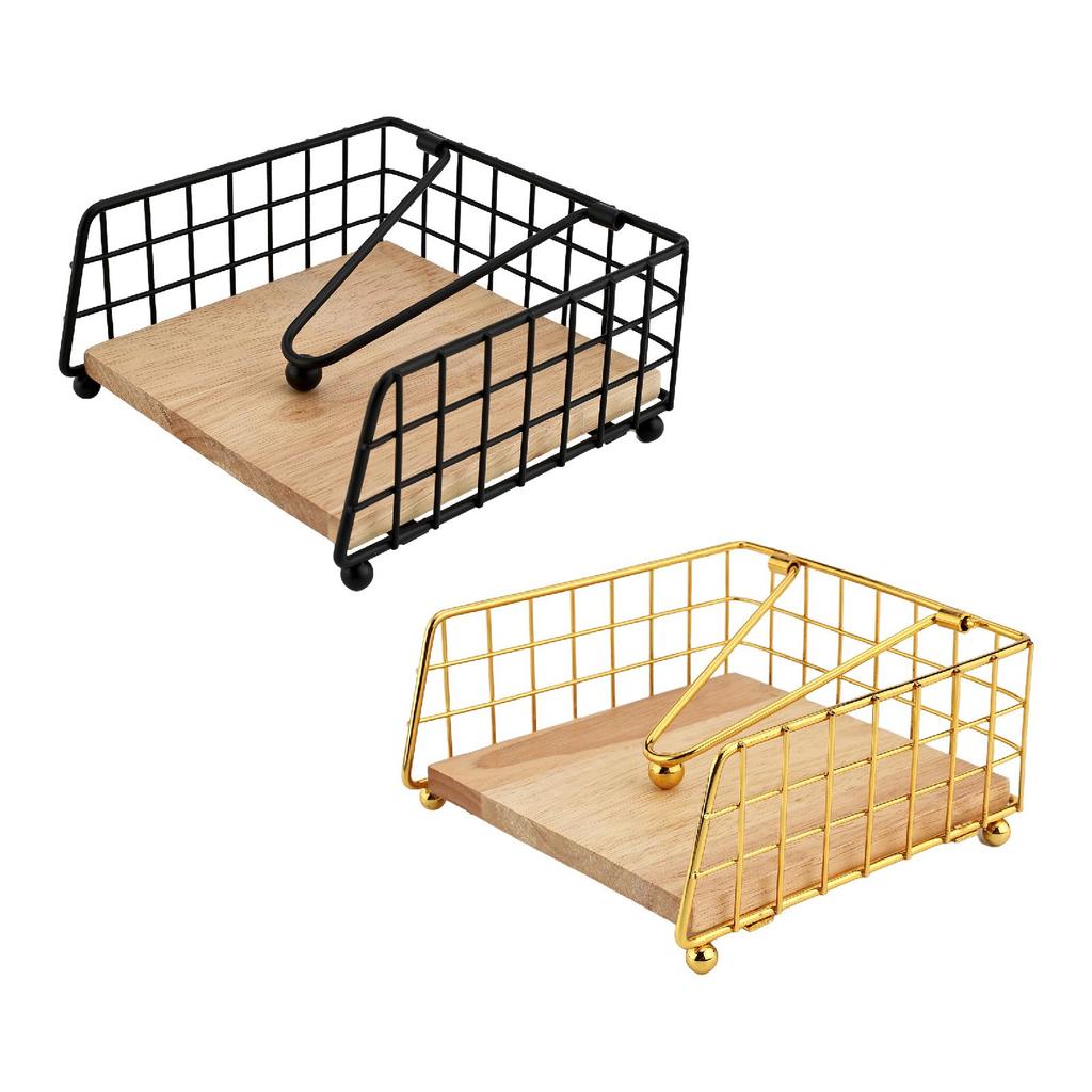 Holz-Serviettenhalter Flacher Spender mit Arm Rustikales Tisch-Serviettenregal für Zuhause Restaurant Party Dekoration