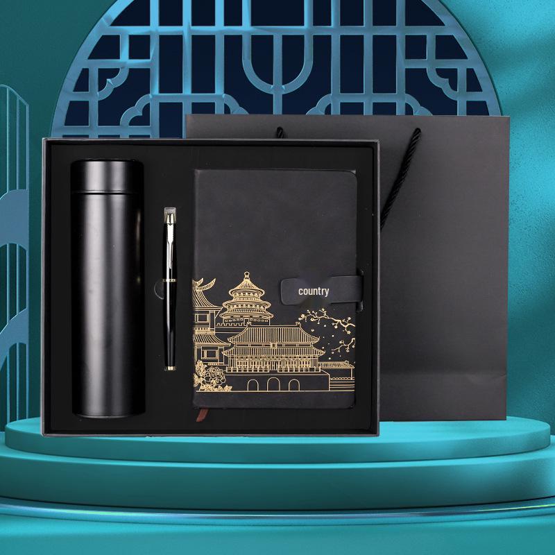 Custom A5 Chinese Style Office Notebook Gift Set with Logo
