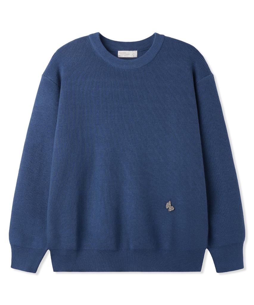 BAKKEN Soft Semi-Over Round Knit Bk8940_Navy