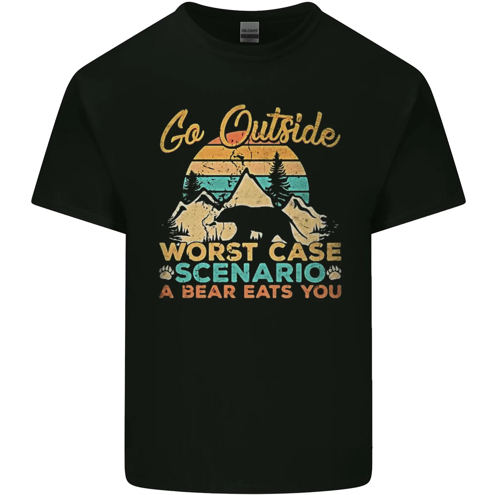 Go Outside Funny Camping Hiking Trekking Kids T-Shirt Childrens XL